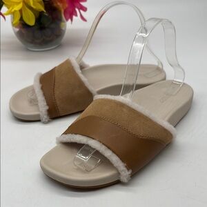 Olu Kai Ho'Ala Women's Tan Slide Sandals Size 8 MCS9080F